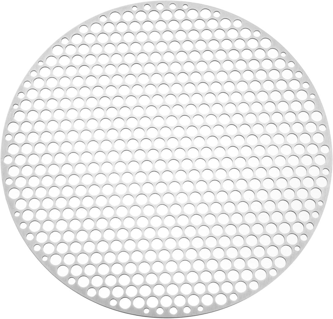 PATIKIL Round Barbecue Grill Mesh Grate, 12" Circular Stainless Steel BBQ Mesh Rack Circular Hole Round Barbecue Grilling Net for Outdoor Camping Home Party Family Gatherings