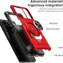 Ailiber for Motorola Moto G Power 2025 Phone Case, Moto G Power 2025 Case with Kickstand, for Magnetic Car Mount, with Screen Protector, Heavy Duty Rugged Protective Cell Phone Cover-Red