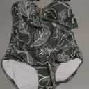 BMJL Women's Tummy Control Swimsuits Ruched Slimming One Piece Bathing Suit Deep V Neck Swimsuit.M