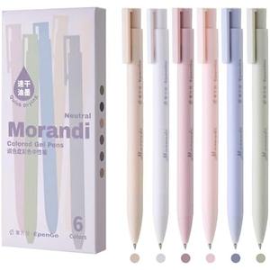 EpenGo Colored Pens 18 Pack, Colorful gel ink Pens Retractable Quick Dry 0.5mm Fine Point for Bullet Journaling, Note Taking, Coloring, Planning & Art Supplies (6 Pcs Morandi) Pack of 2