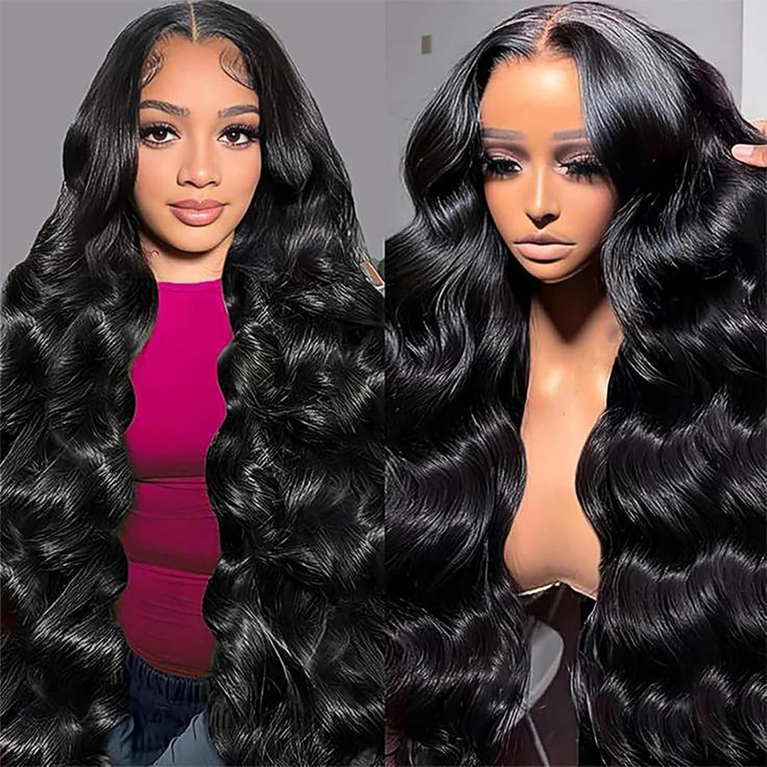 BrittyHair Body Wave Lace Front Wigs Human Hair 13x4 HD Transparent Lace Front Human Hair Wigs for Women 180% Density Black Human Hair Wigs Pre Plucked with Baby Hair Hairline (26inch)