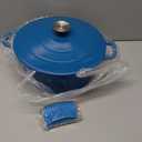 CUKOR 7QT Dutch Oven Pot With Lid, Enameled Cast Iron Dutch Ovens for Sourdough Bread Baking, Non-Stick Ceramic Dutch Oven Cooking Pot, Oven Safe, Blue (10 Pcs Bread Paper Liners)