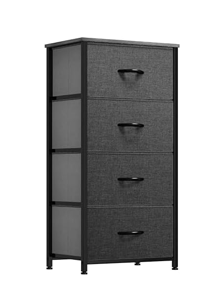 YITAHOME Storage Tower with 4 Drawers - Fabric Dresser, Organizer Unit for Bedroom, Living Room & Dresser with 4 Drawers - Storage Tower Unit, Fabric Dresser for Bedroom, Living Room