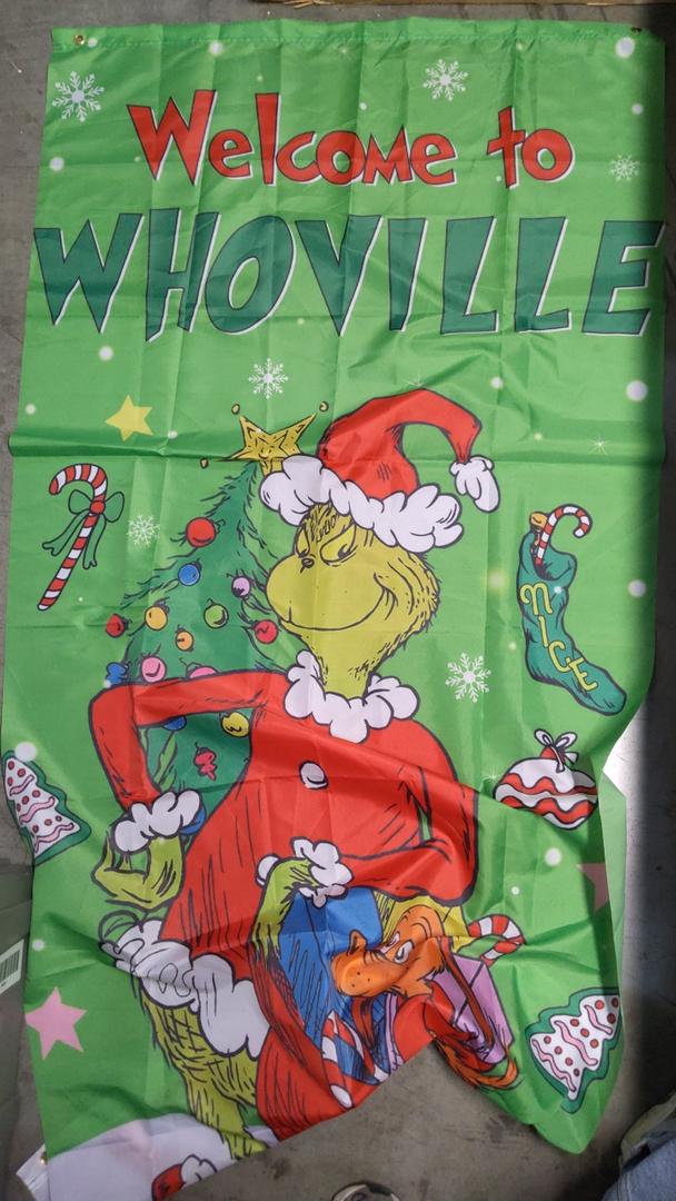 Sunwer Welcome Xmas Door Cover Green Elf Christmas Winter Holiday Party Decoration Front Porch Sign Backdrop Banner for Home Indoor Outdoor Decor 72x35 Inch