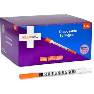 Brandzig Syringes 31G 1cc 5/16" 100-Pack