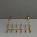 Twisted Design Over the Door Hook Rack, Towel Hanger, Coat Rack for Bathroom, Bedroom or Laundry Room (Gold With 12 Hooks)