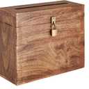 Wedding Card Box with Lock and Card Slit 12"X10"X4.5"- Distressed Gift Wishing Well Card Box for Weddings, Receptions, Birthdays, Graduations, Baby Showers, Honeymoon Funds (Burnt)