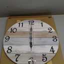 CHYLIN Wall Clock - 16 Inch Silent Non Ticking Coastal Wall Clocks Battery Operated, Wooden Rustic Farmhouse Clock Decorative for Living Room, Kitchen, Bathroom, Office (Blue)