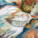 Modern Abstract Magnolia Oil Painting - Large Canvas Art, 30x30 Inch, Hand-Painted Home Wall Decor