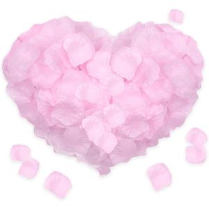 Rose Petals for Bedroom - Fake Roses Petal Faux Flowers, Artificial Roses Petals for Marry me, Valentines, Proposal, Anniversary, Wedding Love Decorations Romantic Party (1200, Light Pink)