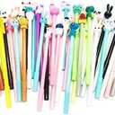 R WELL 40 Pcs Cute Cartoon Gel Pens, Kawaii Writing Pens, Black Animal ink pens for office school supplies