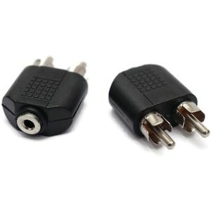 2 X RCA MALE TO 3.5MM FEMALE 6.35mm Male to 6.35mm DUAL Female Stereo Headphone Audio Connector- (PACK OF 2) (2 X RCA MALE TO 3.5MM FEMALE)