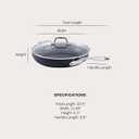 All-Clad HA1 Expert Nonstick 12-Inch Chef's Frying Pan with Tempered Glass Lid, Stay-Cool Ergonomic Handle, Dishwasher-Friendly, Oven-Safe Up to 350°F, Induction, Compatible with All Cooktops, Black