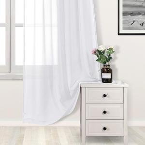 Curtains White 41"x86" 2 PCS