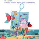 2 x bebe mondo Fish Crinkle Baby Books 0-6 Months, Newborn Infant Tummy Time Toy High Contrast Sensory Baby Toys 6 to 12 Months Touch Feel Books, Shower for Boy Girl 1 Year Old, Shark