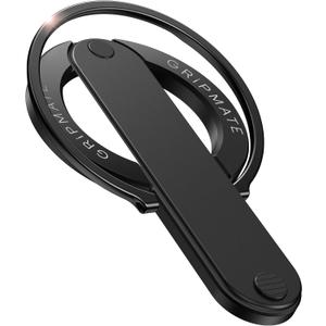 GripMate 2nd Magnetic Phone Ring Holder for MagSafe, Removable Finger Loop Phone Ring Grip, Two-Sided Magnet, Vertical & Horizontal Kickstand, Compatible with iPhone 17 Pro Max 16 15 14 13 12 (Balck)