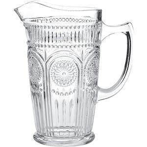 Kingrol 50 oz Glass Pitcher, Vintage Water Carafe Jug for Ice Tea, Juice, Milk, Beverages, Heat Resistant Glass Carafe for Hot/Cold Water