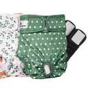 Pet Parents® Washable Dog Diapers (2pack) + Extendrs® of Durable Doggie Diapers, Premium Dog Diapers Female (Small, Daisy)
