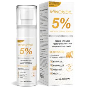 Minoxidil for Men and Women, Hair Growth Biotin Serum with Batana and Rosemary for Hair Beard Regrowth Treatments Extra Strength Hair Loss Solution, Clinically Proven to Regrow Thicker (2.02 Fl Oz (Pack of 1))