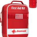 Senvok 121 Pcs First Aid Kit for Car, Home & Travel - Emergency Survival Kit with Zip Stitch Wound Closure and Molle Pack Pockets - Ideal for Camping, Hiking, Outdoor Adventures (Small)