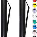 CALPALMY 2-Pack Extendable Poster Tubes Expand from 24.5 to 40 with Shoulder Strap | Carry Documents, Blueprints, Drawings and Art | Black Portable Durable Round Storage Cases with Lids and Labels (large)
