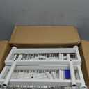 Double Rods Clothes Rack Clothing Rack with 4 Tier Storage Shelves Clothes Rack for Hanging Clothes Multifunctional Heavy Duty Clothes Organizer with Hooks for Bedroom,Wardrobe Closet,Shop,White