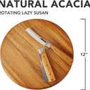 Acacia Wood Lazy Susan Wood Turntable Tray Cabinet Organizer, 12" (Two Pieces)