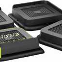 Bed Risers 1 inch Heavy Duty, Oversized Furniture Riser for Couch Sofa Table Chair Leg Frame Dorm, Support up to 6000 Lbs (Black 4 Pack, 1 inch)