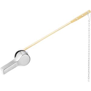 Flush Handle Replacement Kit, Front Mount Tank Lever, Brass Trip Lever With Stainless Steel Chain for Most Front Flusher Toilets, Chrome Finished