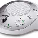 Homedics SoundSleep White Noise Sound Machine, Silver, Small Travel Size with 6 Relaxing Nature Sounds, Portable Therapy for Home, Office, Nursery, Auto-Off Timer