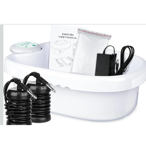 Ionic Foot Bath Detox Machine, Ion Foot Spa Detox Machine for Home Use, Ionic Foot Cleanse System with 100 Foot Bath Liners, 2 Ion Arrays