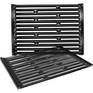Hongso 7523 7521 7522 8127 Porcelain Enameled Grill Grates 15 x 11 1/4 inch for Weber Spirit E-210, Spirit S/E 200 & 210 (with Side Control), Genesis Silver A, Spirit 500 Grill Parts 65904 65905 58682
