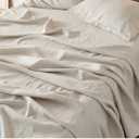 Cal King heathered Sheets - Queen Size Bed, Blend from Cotton Bedsheets, Breathable Cotton Bedsheets, Gifts for All Seasons, 4 Pieces, Heathered Beige