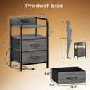 Huuger Nightstands Set of 2, Night Stand with LED Lights, Charging Station