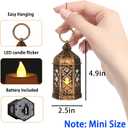 LLQ 12Pcs Mini Lantern for Centerpieces, Small Candle Lanterns Decorative Indoor, Vintage Hanging Moroccan Lantern for Halloween Decorations, Christmas Centerpieces for Tables, Wedding Table Decor