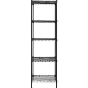 Finnhomy Heavy Duty 5 Tier Wire Shelving Unit, 18x18x59-inches 5 Shelves Storage Rack, Metal Shelving with Thicken Steel Tube, NSF Certified, Black