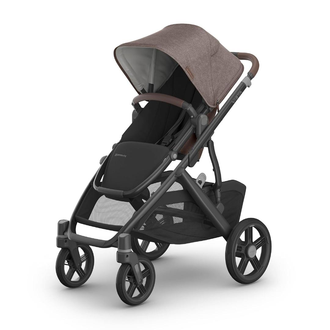 UPPAbaby Vista V3 Convertible Single-to-Double Stroller for Baby & Toddler, 30+ Configurations, Car Seat Compatible, All-Wheel Suspension, XL Basket Owen (Mocha Mlange/Carbon Frame) MFD 12/2025