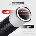 EVIL ENERGY 8AN PTFE Fuel Hose Line, AN8 Fuel Line E85 Nylon Braided 20FT Black