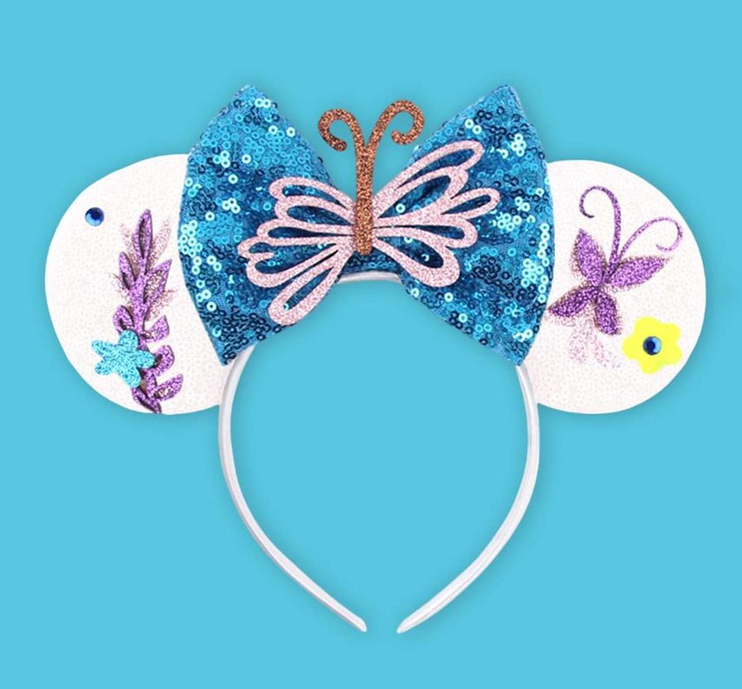 Atvscay Mirabel Headbands Mouse Ears Headbands Shiny Bows Madrigal Family Princess Party Decoration For Encanto Halloween