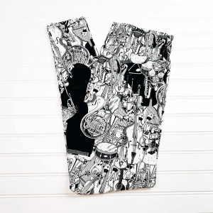 TC LuLaRoe Leggings - Black With White Musical Instruments T/C