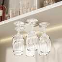 Under Cabinet Wine Glass Holder, 360 Infinitely Rotating Wine Glass Holder, No Drilling Wine Glass Rack for Kitchen, Dining and Bar.(White) (1 PACK)