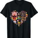 Circus Love Heart Ringmaster Party Circus Men Women Kids boy T-Shirt, Small