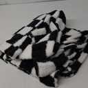 NEWCOSPLAY Knitted Black White Checkered Blanket Super Soft Plush Throw for Couch Fuzzy Fluffy Microfiber Lightweight Blanket for Bed Sofa All Season Use (Black White, Throw (50"x60")