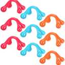 Liliful 9 Pcs 4 Point Massage Tools Christmas Gift Office Gift Small Hook Massager Handheld Palm Shaped Manual Back and Neck Massager Tools 4 Legged Hand Held Massager (Blue, Pink, Orange)