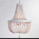 Elegant White Beaded Chandelier, White