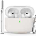 Ljusmicker for AirPods Pro Case Cover with Cleaner Kit,Soft Silicone Protective Cases for Apple AirPod Pro 2nd/1st Generation Case for Women Men,AirPods Pro 2 Case Accessories with Keychain-Stone