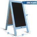 A Frame Chalkboard by HBCY Creations: 40x20 Solid Wood A-Frame Sign Robin Blue Double-Sided Magnetic Board, Chalkboard Menu Board, for Restaurants, Cafs, Weddings - Heavy Duty Hinges