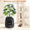 Lifewit Cat Litter Box, Hidden Enclosure Litter Tray with Odor Control System& Carbon Filter in Living Room, Bedroom, Corner with Faux Plant& Plastic Scoop, 48 x 120 cm/19x47, Black