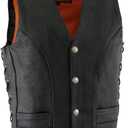 Milwaukee Men's 1.4mm Naked Cowhide Leather Laces Vest (42)