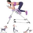 Ab Machine for Stomach Workout: Adjustable Ab Trainer for Home Exercise, Abdominal Core Machine Abs Crunch Machine, Foldable Stomach Exercise Equipment For Women